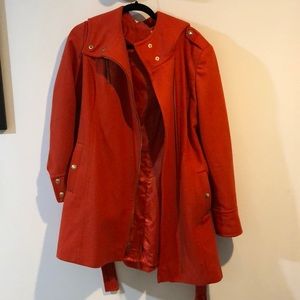 Orange Michael Kors coat size 10